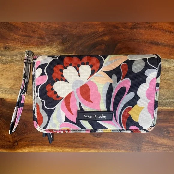 Vera Bradley  RFID 3 in 1 Handbag /Travel  Bag Crossbody, Wristlet,  Navy Floral - Picture 2 of 16